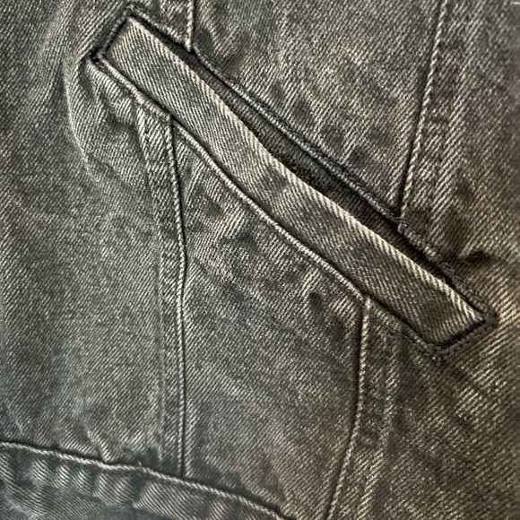 VTG Men’s Large 80s Calvin Klein Black Jean Jacket Core Basics MTV Clubbing - Picture 6 of 9